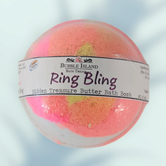 Bubble Island Bath Treats - Toy Surprise Bath Bomb - Ring Bling