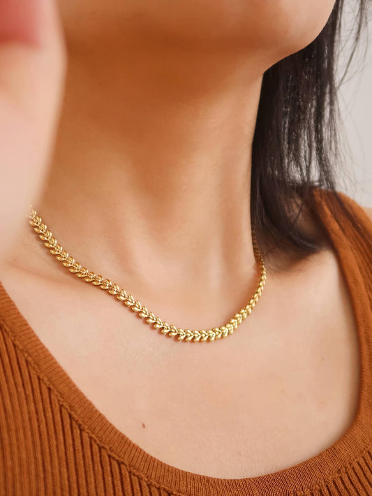 Flânerie by MAIQ - Vern 18K Gold Non-Tarnish Classic Wheat Chain: Yellow Gold