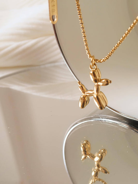 Flânerie by MAIQ - 18K Gold Non-Tarnish Bear Necklace: Yellow Gold / Cooper Balloon Dog