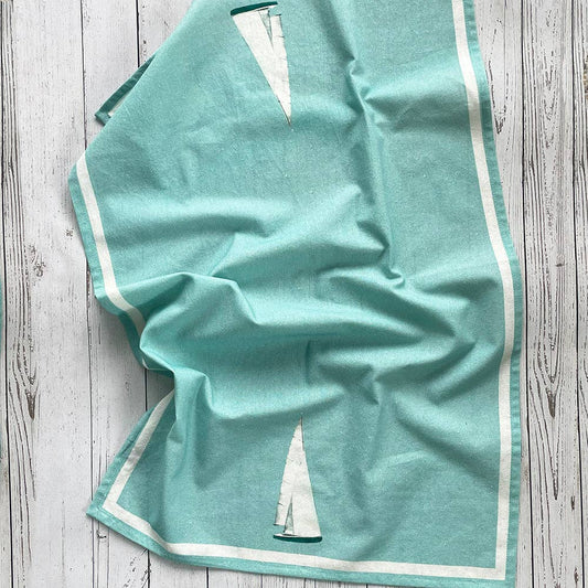 Coastal Sailboat Floursack Kitchen Towel S/2: Multi / KT